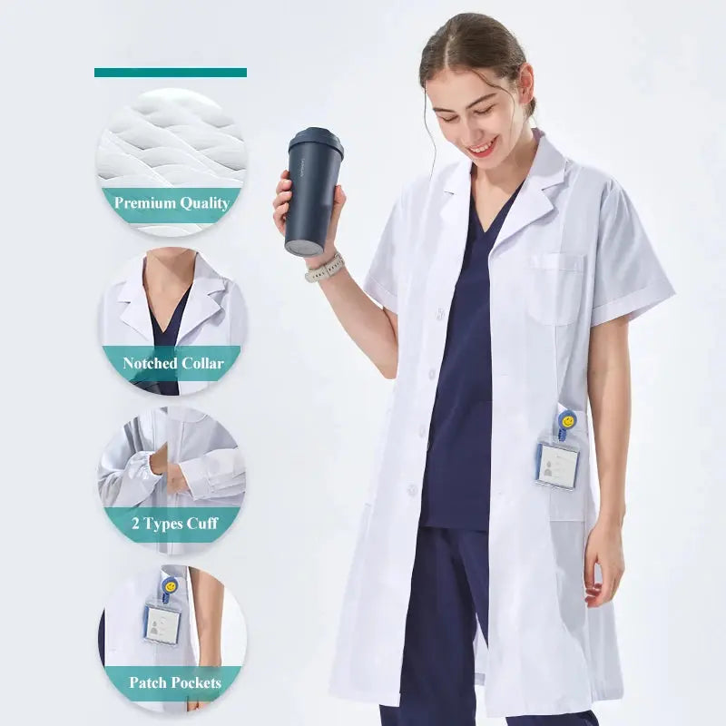Blouse de laboratoire blanche bon marché pour femmes, hommes, étudiants, chimie, professionnels de la santé, infirmière, manches longues, blouse de médecin XK002 MedSurgery Store For Digital Health