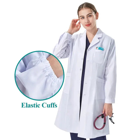 Blouse de laboratoire blanche bon marché pour femmes, hommes, étudiants, chimie, professionnels de la santé, infirmière, manches longues, blouse de médecin XK002 MedSurgery Store For Digital Health