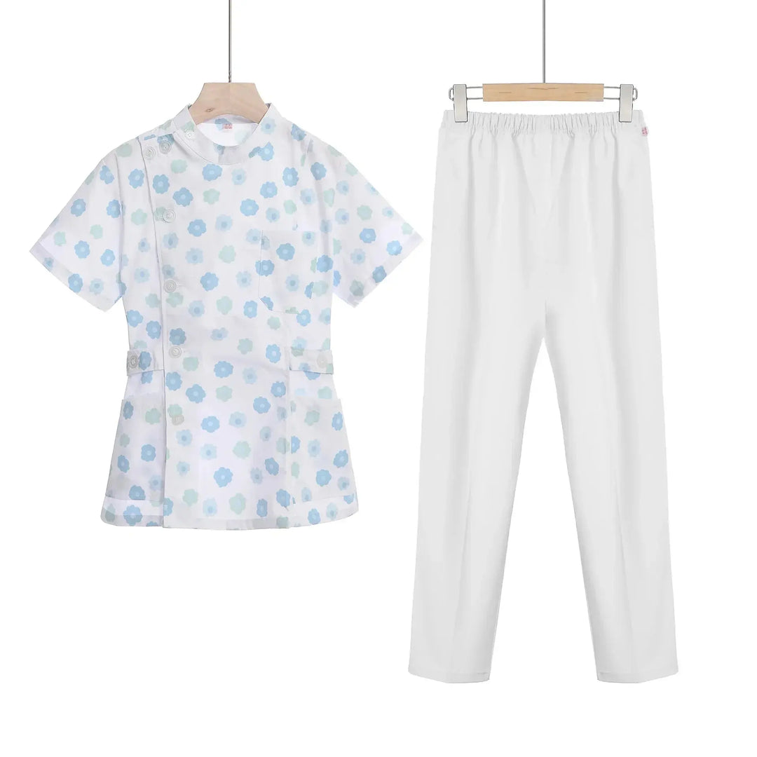 Ensemble de gommage court rose, uniforme médical pour infirmière et médecin, vêtements pour femmes, tenue d'infirmière deux pièces, robe d'hôpital de salon de beauté avec logo MedSurgery Store For Digital Health
