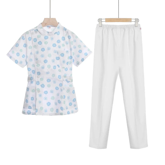 Ensemble de gommage court rose, uniforme médical pour infirmière et médecin, vêtements pour femmes, tenue d'infirmière deux pièces, robe d'hôpital de salon de beauté avec logo MedSurgery Store For Digital Health