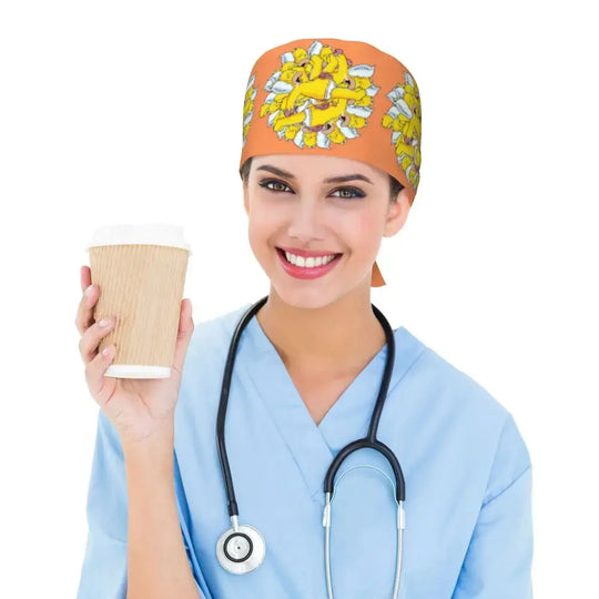 Personnalisé The Simpsons Cartoon Staff Medical Scrubs Hat Men Women Medical Nursing Surgical Scrub Caps MedSurgery Store For Digital Health