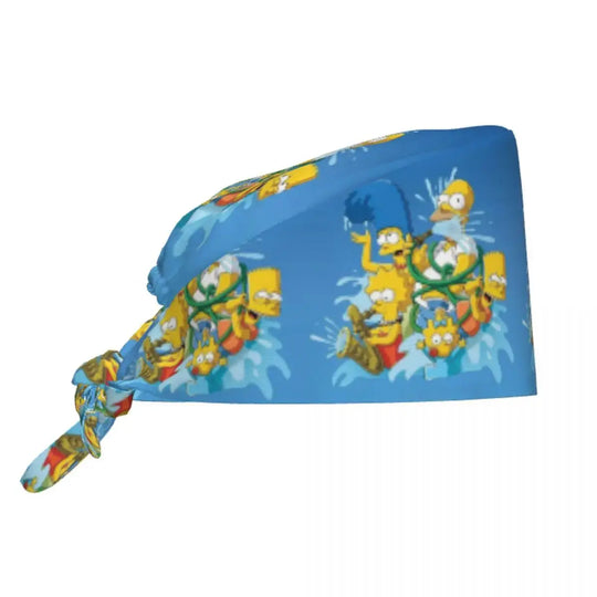 Personnalisé The Simpsons Cartoon Staff Medical Scrubs Hat Men Women Medical Nursing Surgical Scrub Caps MedSurgery Store For Digital Health