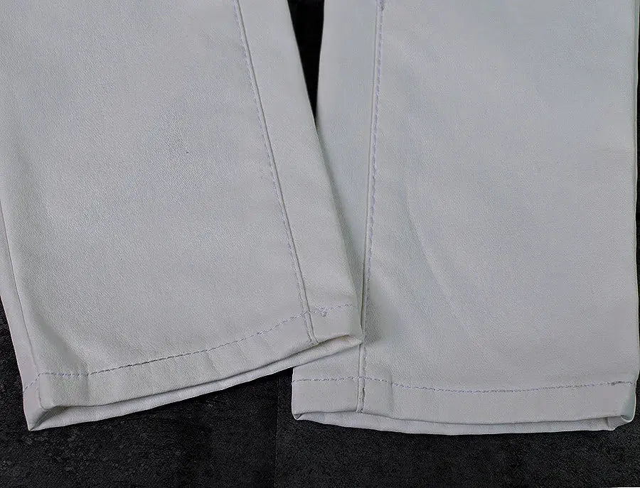 Pantalon taille basse pour femme, pantalon élastique moulant avec double fermeture éclair, pantalon en faux cuir blanc pour femme MedSurgery Store For Digital Health