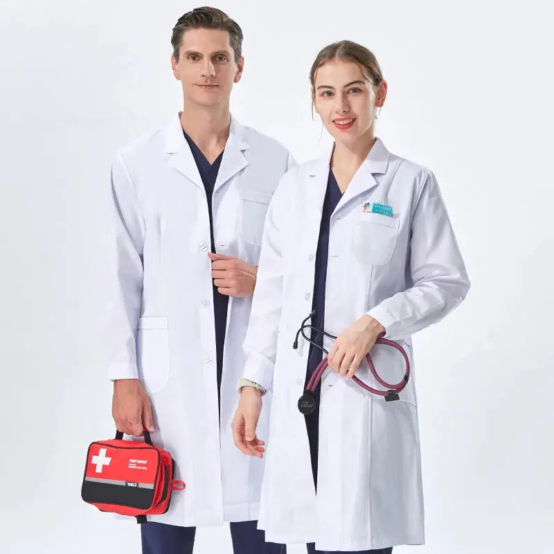 Blouse de laboratoire blanche bon marché pour femmes, hommes, étudiants, chimie, professionnels de la santé, infirmière, manches longues, blouse de médecin XK002 MedSurgery Store For Digital Health