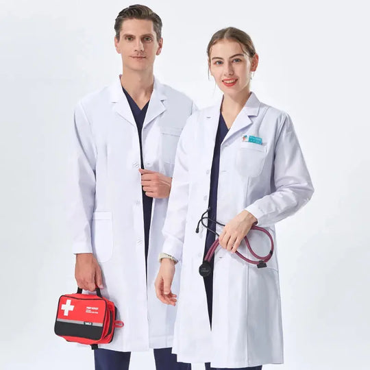 Blouse de laboratoire blanche bon marché pour femmes, hommes, étudiants, chimie, professionnels de la santé, infirmière, manches longues, blouse de médecin XK002 MedSurgery Store For Digital Health