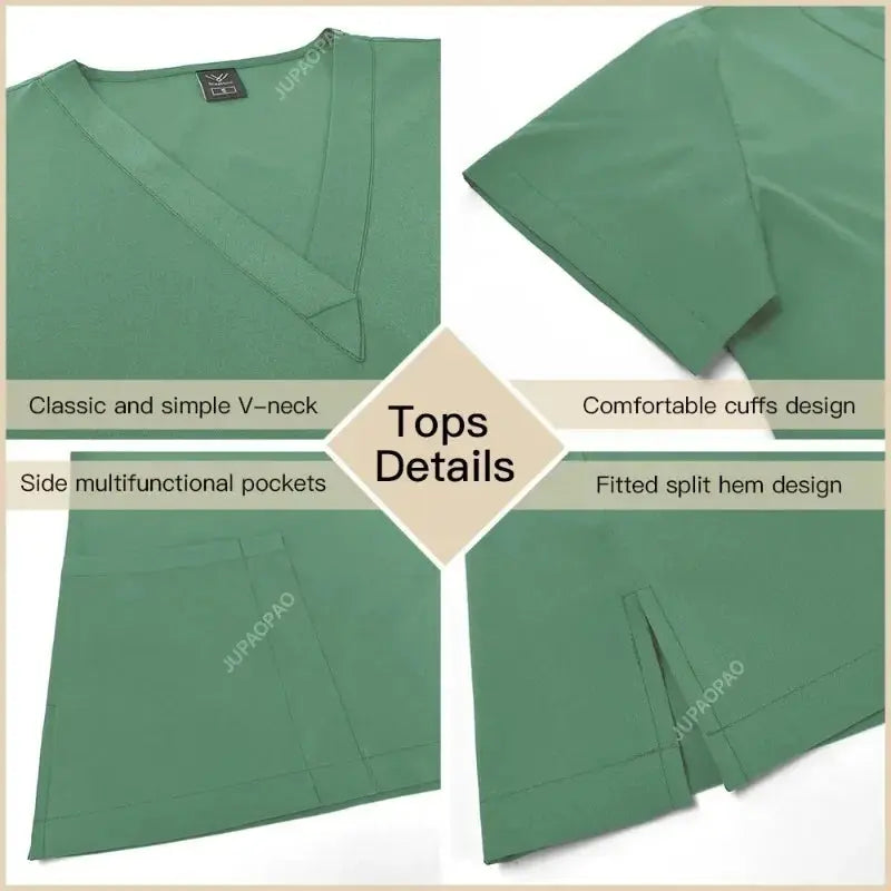 Uniformes médicaux moulants pour femmes, ensembles de blouses, accessoires de soins infirmiers, blouses de chirurgie hospitalière, cliniques dentaires, salons de beauté, vêtements de travail CJdropshipping