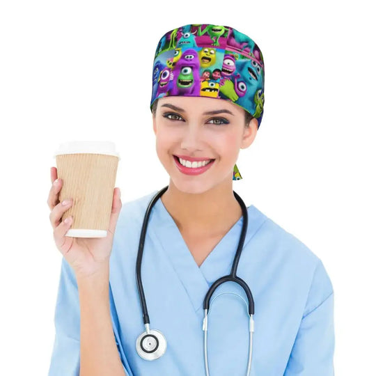 Casquette de travail réglable personnalisée avec dessin animé Monsters University, casquette chirurgicale pour hommes et femmes, casquette chirurgicale pour infirmières, médecins et chirurgiens MedSurgery Store For Digital Health