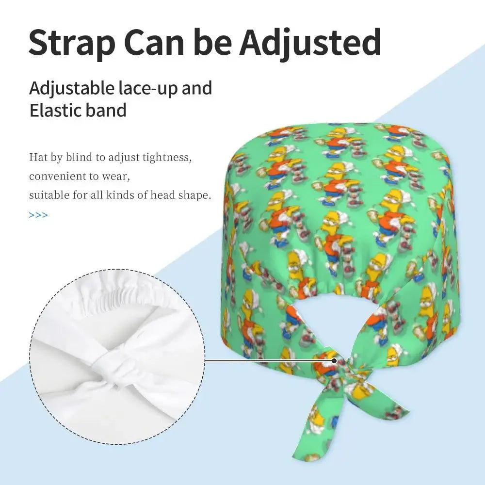 Casquette de travail réglable personnalisée avec explosion de cerveau, casquette chirurgicale des Simpsons, casquette chirurgicale pour infirmier, médecin, chirurgien, pour Chef MedSurgery Store For Digital Health