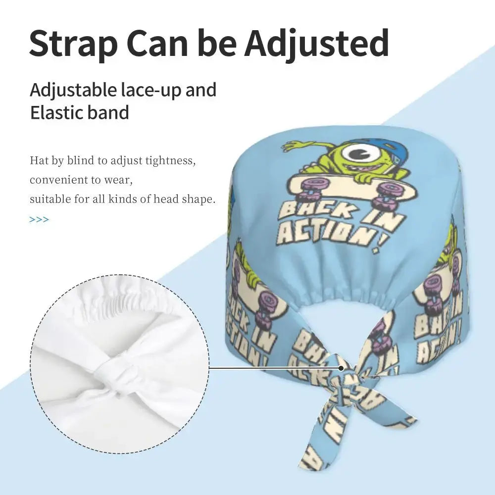 Casquette de travail réglable personnalisée avec dessin animé Monsters University, casquette chirurgicale pour hommes et femmes, casquette chirurgicale pour infirmières, médecins et chirurgiens MedSurgery Store For Digital Health