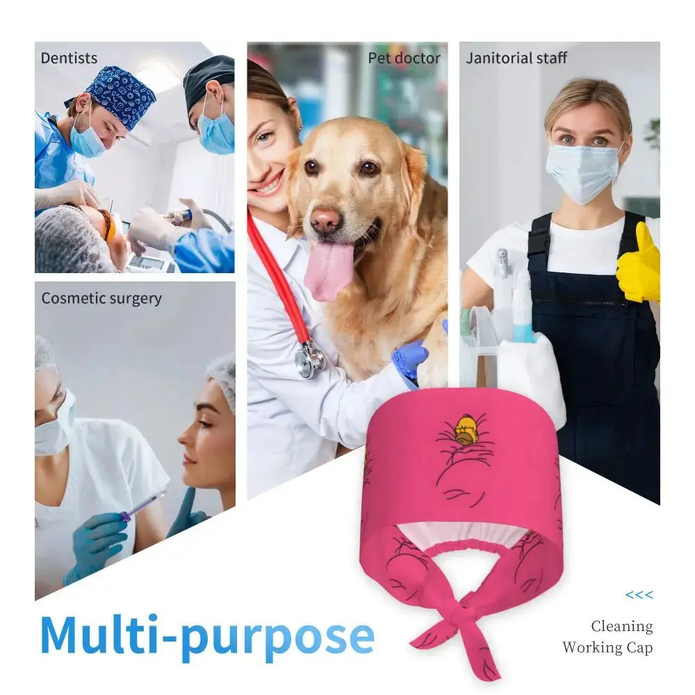 Personnalisé The Simpsons Cartoon Staff Medical Scrubs Hat Men Women Medical Nursing Surgical Scrub Caps MedSurgery Store For Digital Health