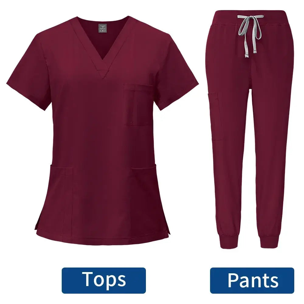 Uniformes médicaux moulants pour femmes, ensembles de blouses, accessoires de soins infirmiers, blouses de chirurgie hospitalière, cliniques dentaires, salons de beauté, vêtements de travail CJdropshipping