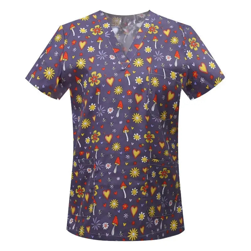 Blouse en coton imprimé animalier, blouse chirurgicale pour clinique vétérinaire, hôpital, soins infirmiers CJdropshipping