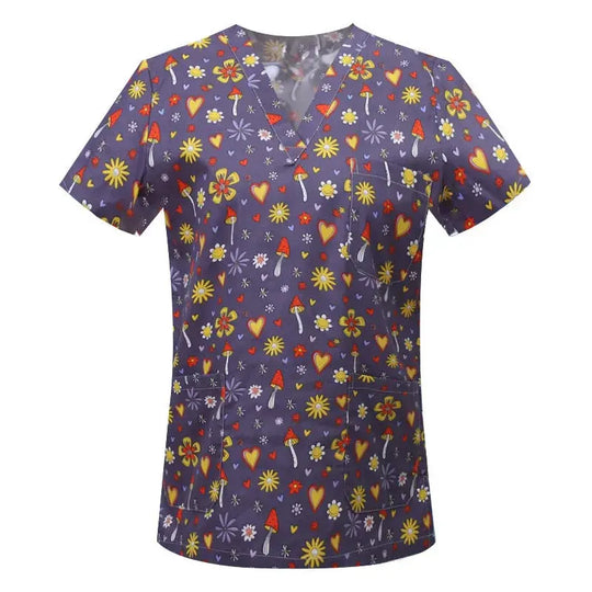 Blouse en coton imprimé animalier, blouse chirurgicale pour clinique vétérinaire, hôpital, soins infirmiers CJdropshipping