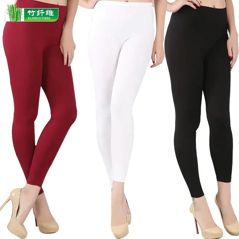 Leggings extensibles en fibre de bambou pour femmes, neuf points, décontractés, grande taille, printemps, été et automne, nouveau de 2024 DSers Fulfillment