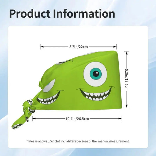 Casquette de travail réglable personnalisée avec dessin animé Monsters University, casquette chirurgicale pour hommes et femmes, casquette chirurgicale pour infirmières, médecins et chirurgiens MedSurgery Store For Digital Health