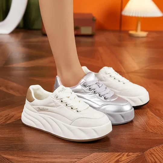 Chaussures blanches pour femmes 2025, nouvelles baskets plates, style coréen, sport décontracté, chaussures à pain polyvalentes MedSurgery Store For Digital Health