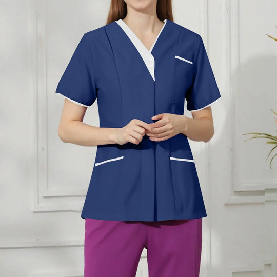 Filipina Medical Elite ISHOWTIENDA - Uniforme clinique ergonomique à manches courtes avec col en V CJdropshipping