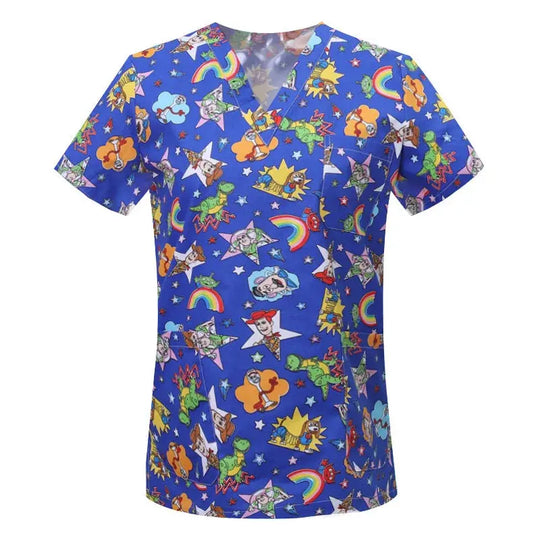 Blouse en coton imprimé animalier, blouse chirurgicale pour clinique vétérinaire, hôpital, soins infirmiers CJdropshipping