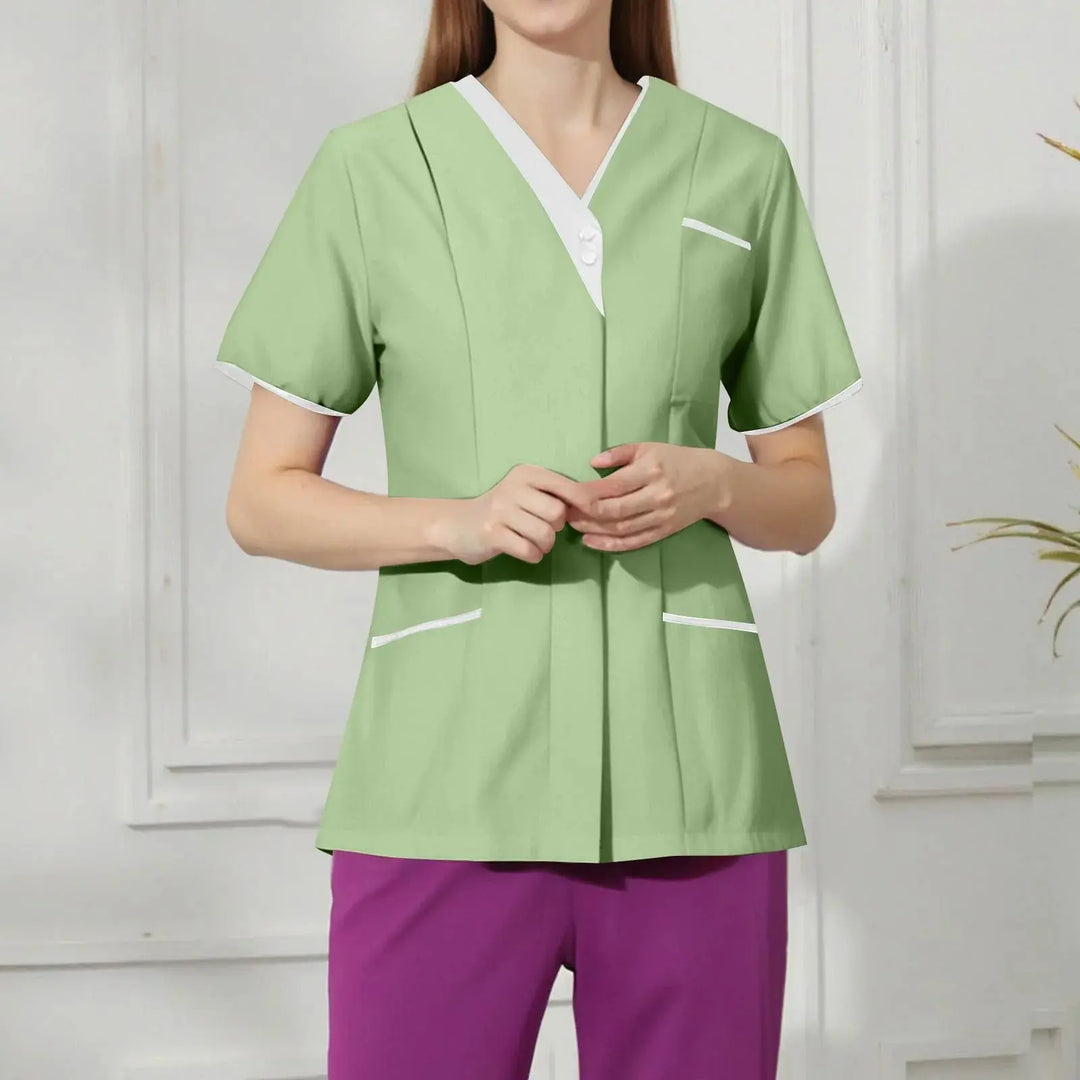 Filipina Medical Elite ISHOWTIENDA - Uniforme clinique ergonomique à manches courtes avec col en V CJdropshipping