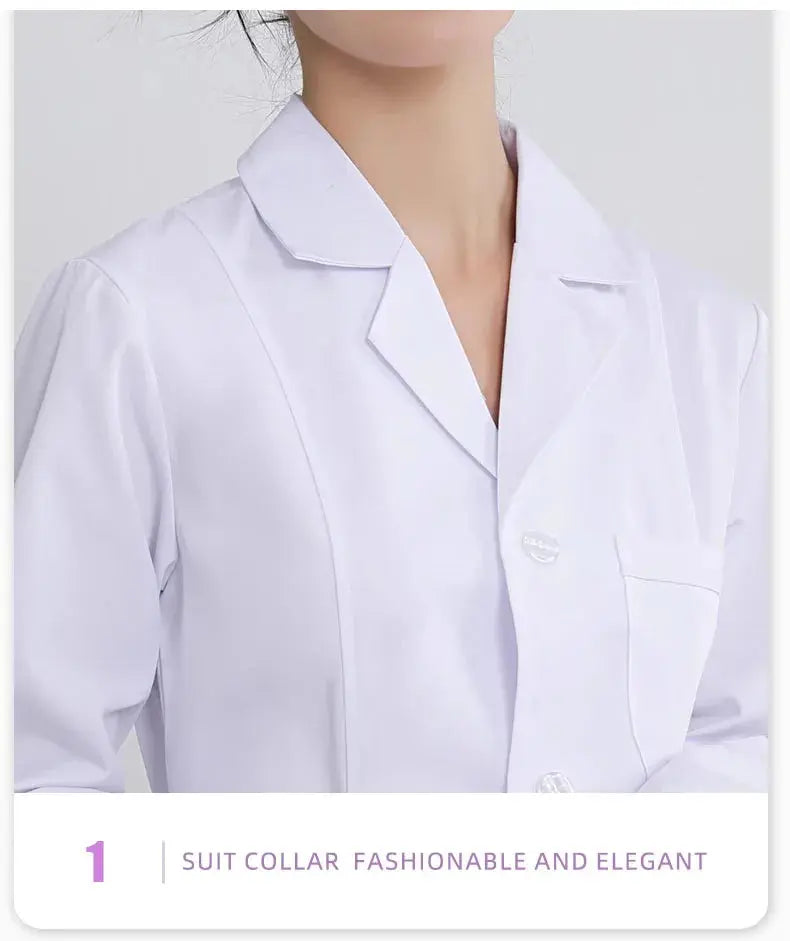 Blouse médicale blanche pour femme, blouse d'infirmière en coton, vêtements de travail d'hôpital, uniforme de travail professionnel de laboratoire scientifique de pharmacie MedSurgery Store For Digital Health