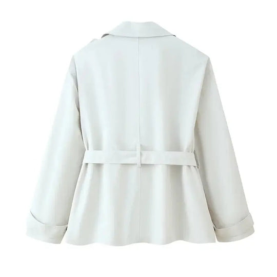 Trench-coat pour femmes, nouveau manteau court avec ceinture, revers, haut décontracté et habillé pour femmes 2025 MedSurgery Store For Digital Health