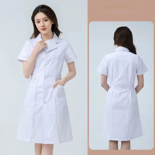 Blouse médicale blanche pour femme, blouse d'infirmière en coton, vêtements de travail d'hôpital, uniforme de travail professionnel de laboratoire scientifique de pharmacie MedSurgery Store For Digital Health
