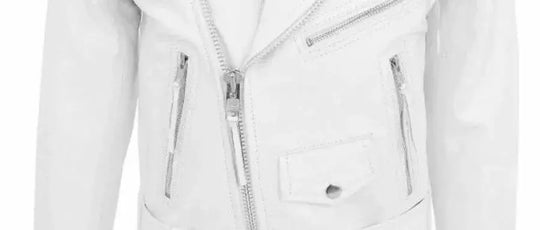 Veste en cuir PU blanc pour homme, manteau à manches longues style moto punk, automne hiver MedSurgery Store For Digital Health