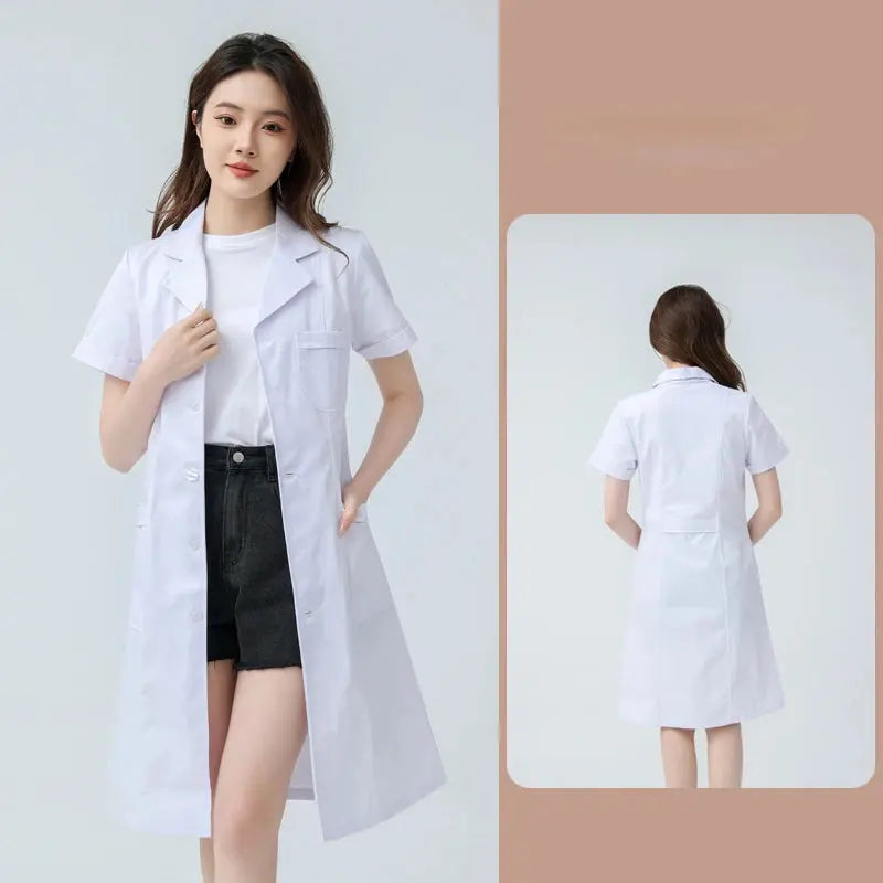 Blouse médicale blanche pour femme, blouse d'infirmière en coton, vêtements de travail d'hôpital, uniforme de travail professionnel de laboratoire scientifique de pharmacie MedSurgery Store For Digital Health