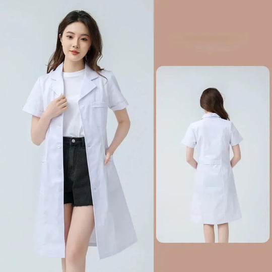 Blouse médicale blanche pour femme, blouse d'infirmière en coton, vêtements de travail d'hôpital, uniforme de travail professionnel de laboratoire scientifique de pharmacie MedSurgery Store For Digital Health