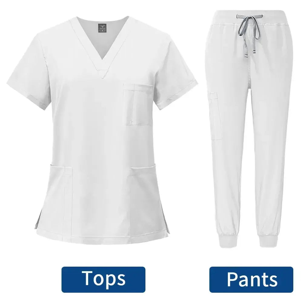 Uniformes médicaux moulants pour femmes, ensembles de blouses, accessoires de soins infirmiers, blouses de chirurgie hospitalière, cliniques dentaires, salons de beauté, vêtements de travail CJdropshipping