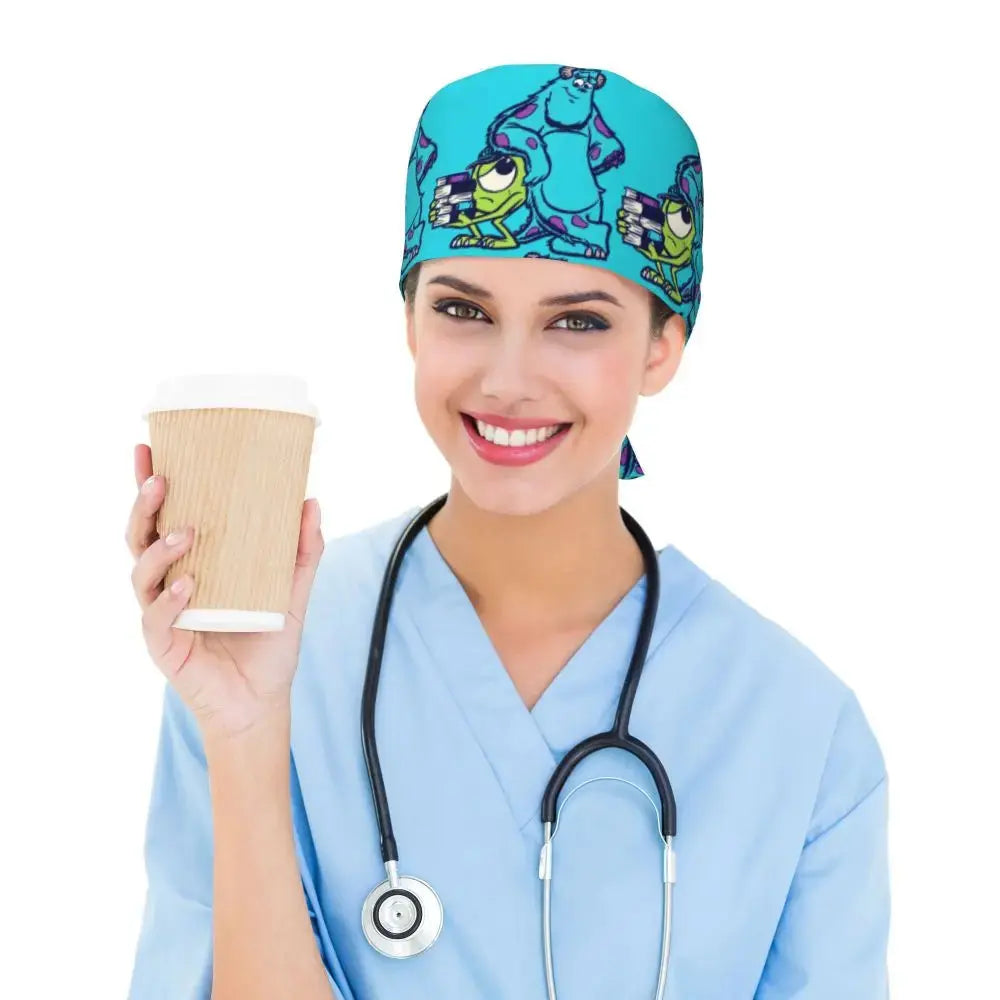 Casquette de travail réglable personnalisée avec dessin animé Monsters University, casquette chirurgicale pour hommes et femmes, casquette chirurgicale pour infirmières, médecins et chirurgiens MedSurgery Store For Digital Health