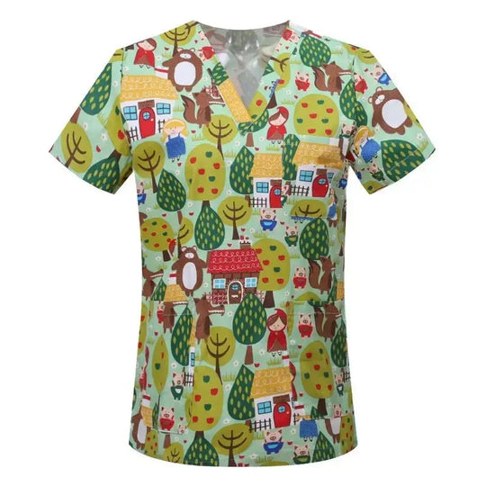 Blouse en coton imprimé animalier, blouse chirurgicale pour clinique vétérinaire, hôpital, soins infirmiers CJdropshipping