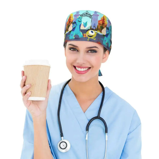 Casquette de travail réglable personnalisée avec dessin animé Monsters University, casquette chirurgicale pour hommes et femmes, casquette chirurgicale pour infirmières, médecins et chirurgiens MedSurgery Store For Digital Health