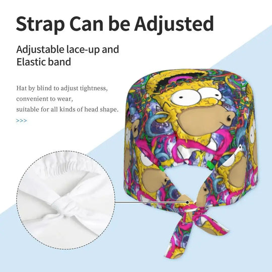 Casquette de travail réglable personnalisée avec explosion de cerveau, casquette chirurgicale des Simpsons, casquette chirurgicale pour infirmier, médecin, chirurgien, pour Chef MedSurgery Store For Digital Health