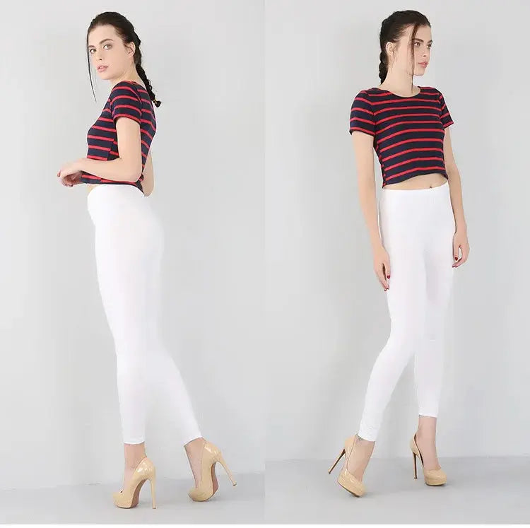 Leggings extensibles en fibre de bambou pour femmes, neuf points, décontractés, grande taille, printemps, été et automne, nouveau de 2024 DSers Fulfillment