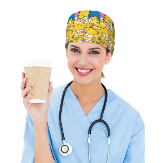 Casquette de travail réglable personnalisée avec explosion de cerveau, casquette chirurgicale des Simpsons, casquette chirurgicale pour infirmier, médecin, chirurgien, pour Chef MedSurgery Store For Digital Health