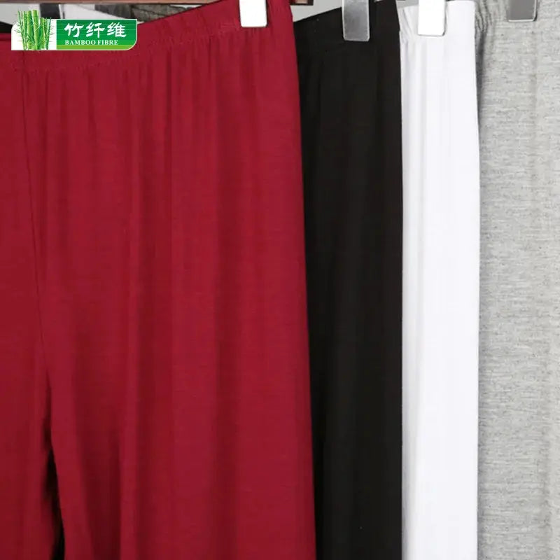 Leggings extensibles en fibre de bambou pour femmes, neuf points, décontractés, grande taille, printemps, été et automne, nouveau de 2024 DSers Fulfillment