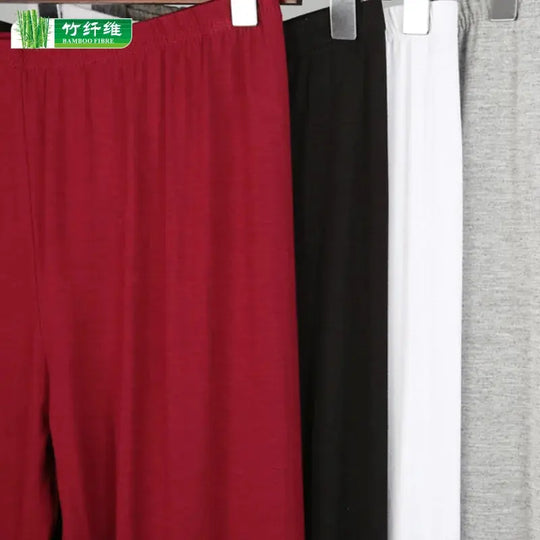 Leggings extensibles en fibre de bambou pour femmes, neuf points, décontractés, grande taille, printemps, été et automne, nouveau de 2024 DSers Fulfillment