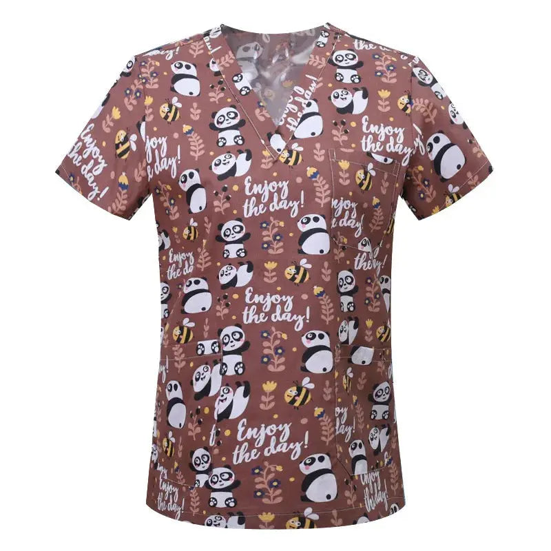Blouse en coton imprimé animalier, blouse chirurgicale pour clinique vétérinaire, hôpital, soins infirmiers CJdropshipping