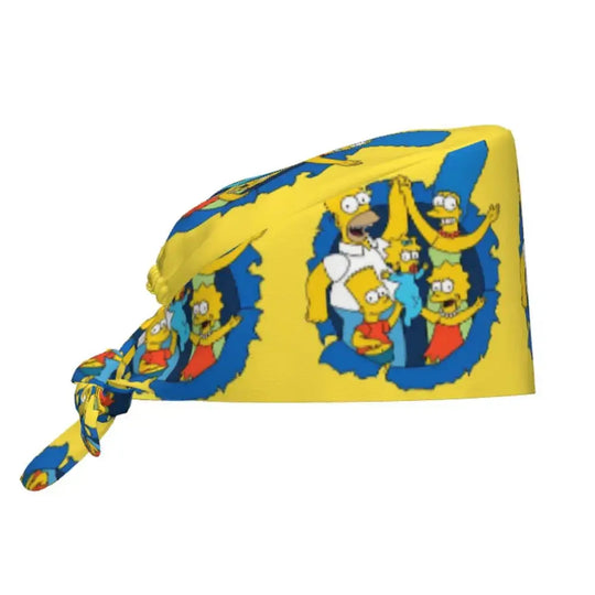 Personnalisé The Simpsons Cartoon Staff Medical Scrubs Hat Men Women Medical Nursing Surgical Scrub Caps MedSurgery Store For Digital Health