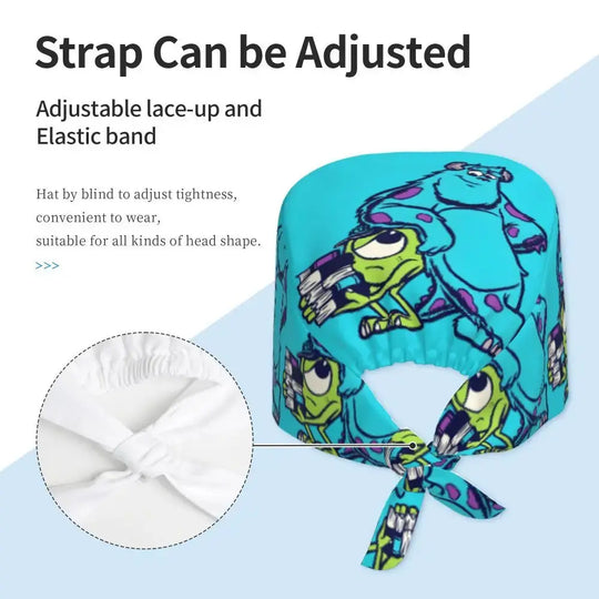 Casquette de travail réglable personnalisée avec dessin animé Monsters University, casquette chirurgicale pour hommes et femmes, casquette chirurgicale pour infirmières, médecins et chirurgiens MedSurgery Store For Digital Health