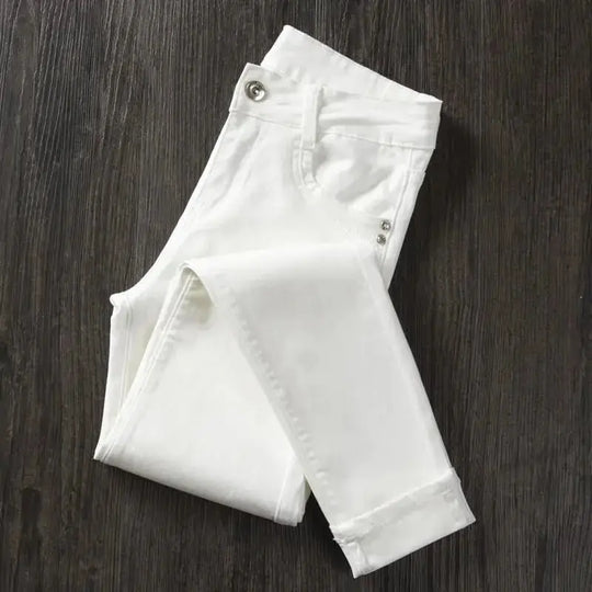 Pantalon skinny blanc pour femme, Jeans skinny taille haute, extensible, à la mode, printemps/été/automne, 2022 MedSurgery Store For Digital Health