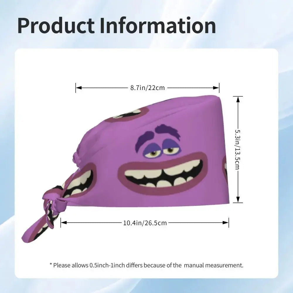Casquette de travail réglable personnalisée avec dessin animé Monsters University, casquette chirurgicale pour hommes et femmes, casquette chirurgicale pour infirmières, médecins et chirurgiens MedSurgery Store For Digital Health