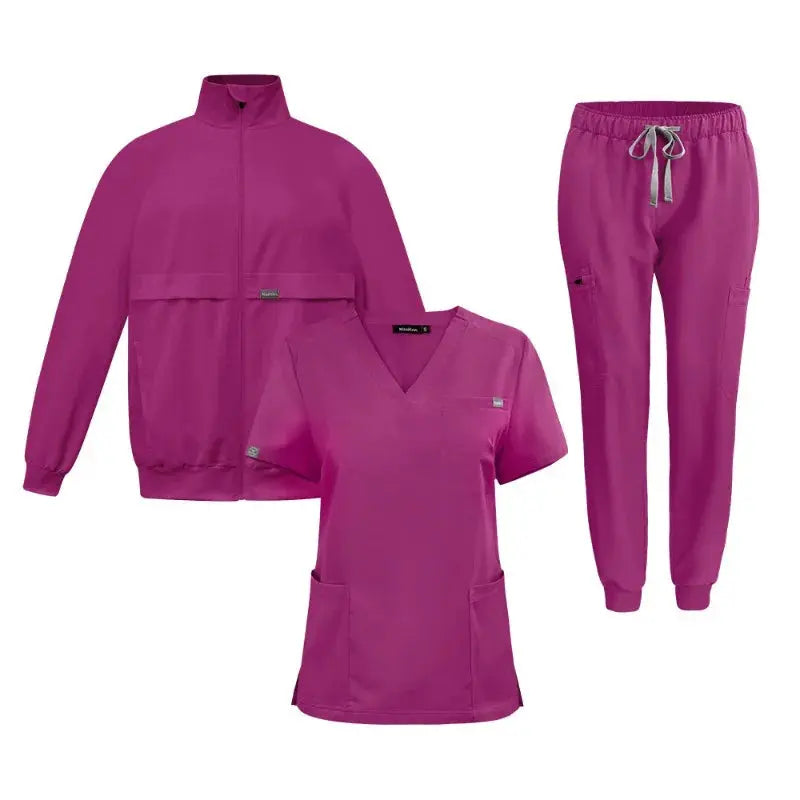Haut de travail, uniforme de médecin et d'infirmière, pantalon uni avec plus de poches, pantalon dentaire, blouse unisexe, ensemble de 3 pièces CJdropshipping