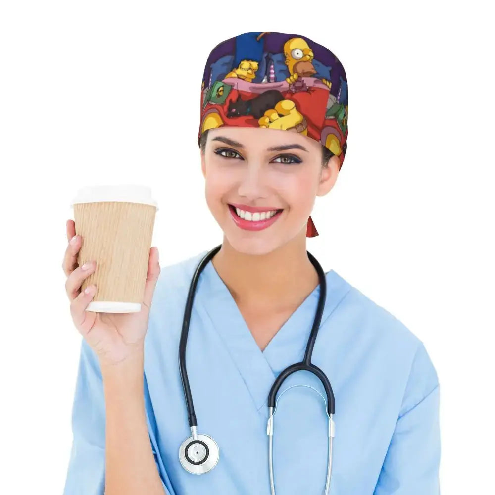 Casquette de travail réglable personnalisée avec explosion de cerveau, casquette chirurgicale des Simpsons, casquette chirurgicale pour infirmier, médecin, chirurgien, pour Chef MedSurgery Store For Digital Health