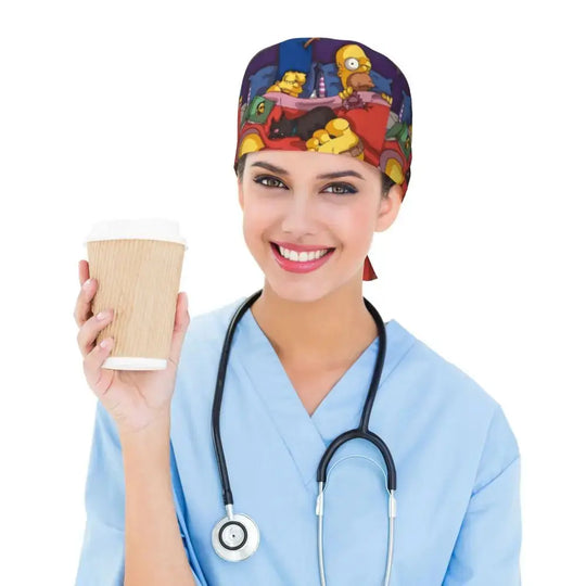 Casquette de travail réglable personnalisée avec explosion de cerveau, casquette chirurgicale des Simpsons, casquette chirurgicale pour infirmier, médecin, chirurgien, pour Chef MedSurgery Store For Digital Health