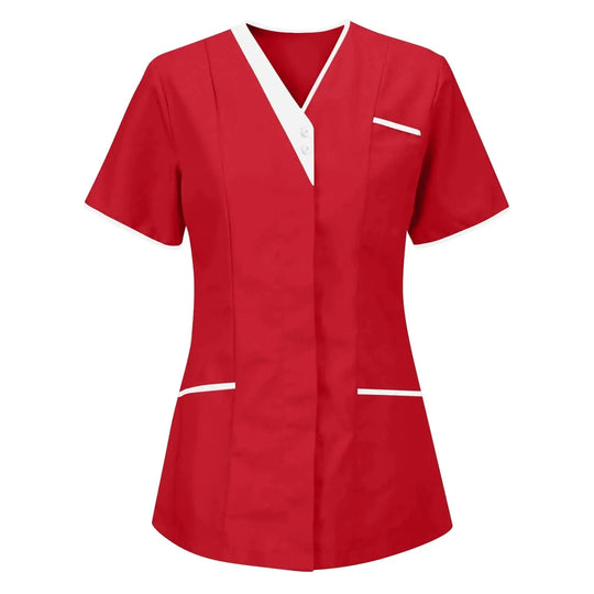 Filipina Medical Elite ISHOWTIENDA - Uniforme clinique ergonomique à manches courtes avec col en V CJdropshipping