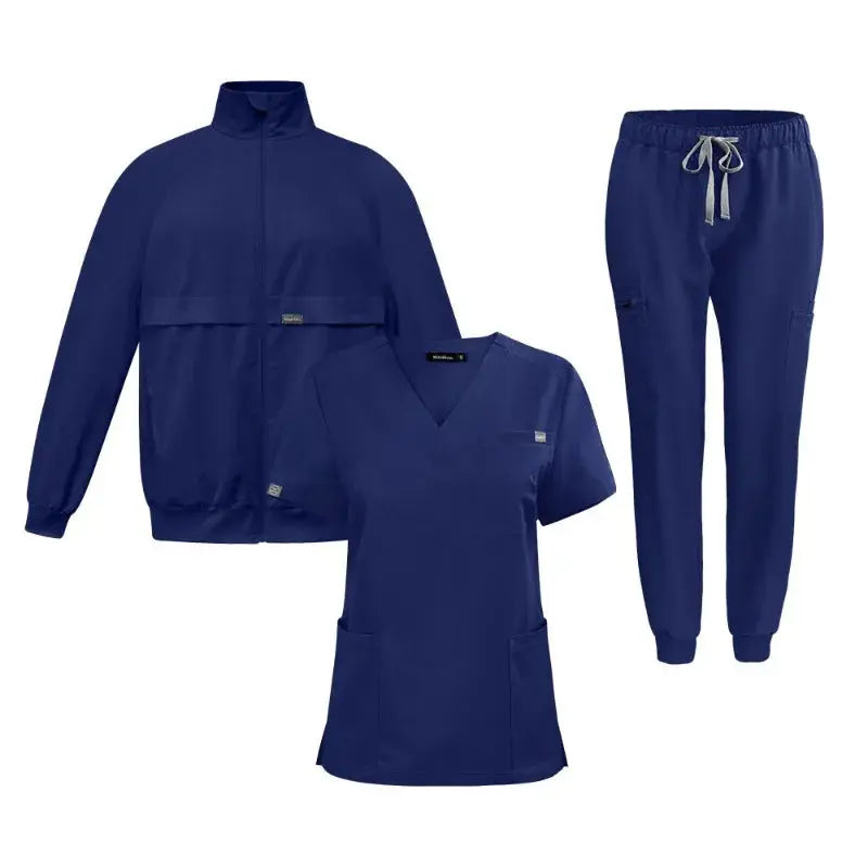 Haut de travail, uniforme de médecin et d'infirmière, pantalon uni avec plus de poches, pantalon dentaire, blouse unisexe, ensemble de 3 pièces CJdropshipping