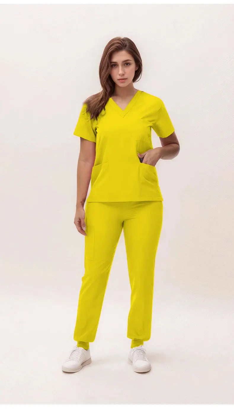 2025 nouvelles blouses de soins infirmiers à col en V, pantalons de jogging, ensembles de blouses de chirurgie, blouses dentaires, blouses d'hôpital, blouses d'hôpital S21 MedSurgery Store For Digital Health