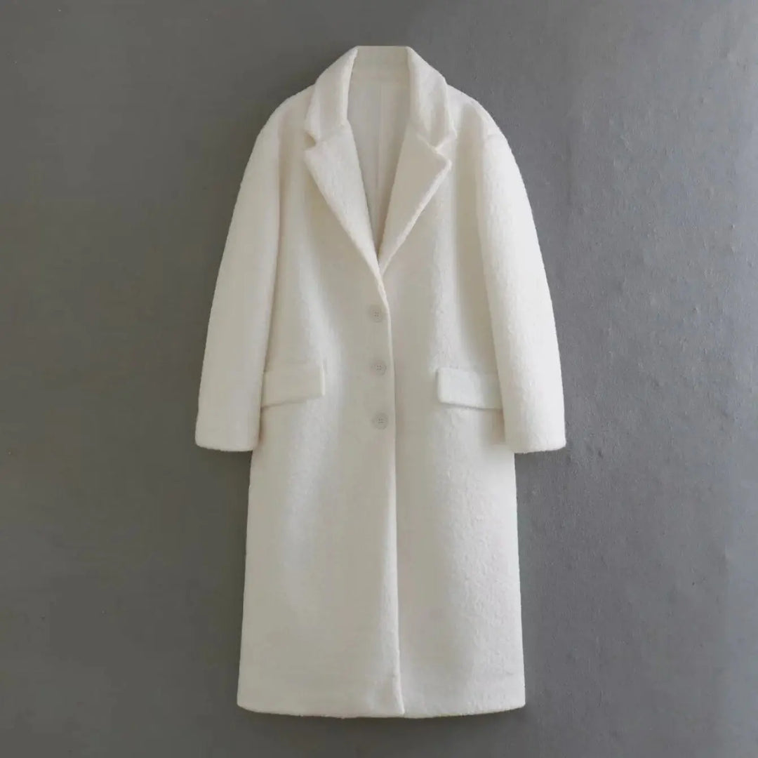 2025 Veste longue en laine pour femme Automne Hiver Manteau en cachemire Longueur moyenne Mélange de laine Manches longues Elégant Vêtements à une seule poitrine MedSurgery Store For Digital Health